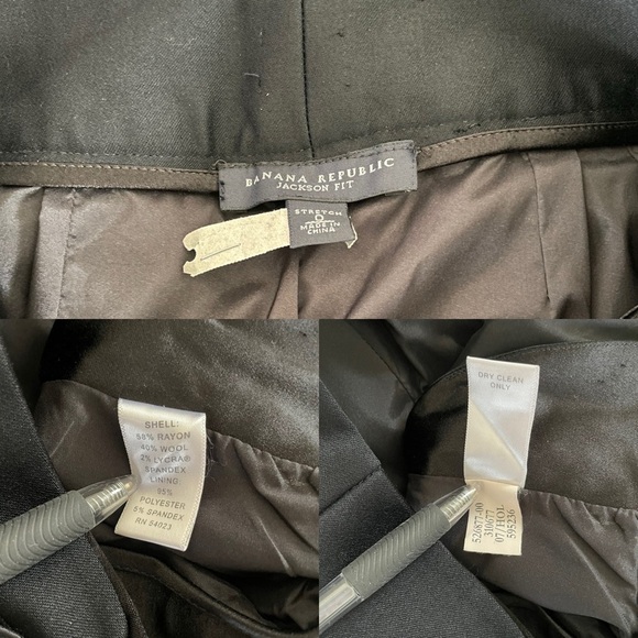 Banana Republic Black Straight Leg Jackson Fit Women’s Dress Pants size 0 - Picture 8 of 13